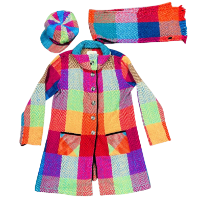 BNWT Aran Sweater Market XL Wooly, Multicoloured Coat, Scarf & Hat Set