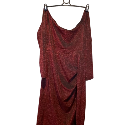 Floreya Womens Black & Red Side Split Cocktail Dress Size XL