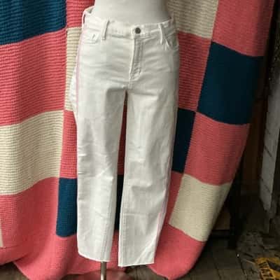 J Brand Womens  Size 31 Cropped Jeans / Mid Rise Jeans / Skinny Jeans Grey / Pink  / Striped / White 