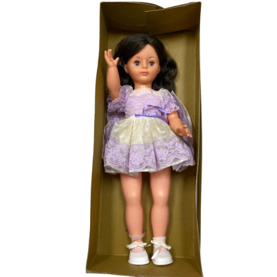 Vintage Plastic Brunette Doll