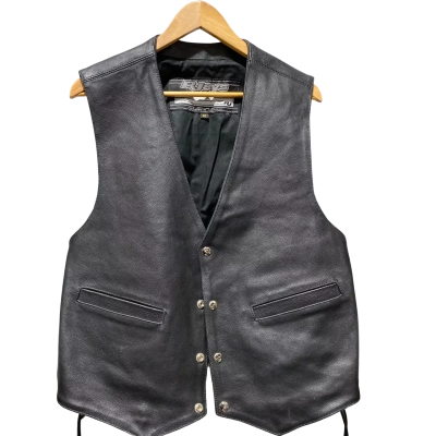 RJays Motorcycle Leather Riding Mens Size M Vest Black  