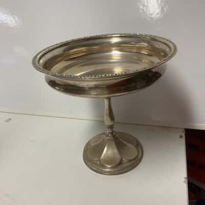 Vintage silver plated pedestal compote dish 
