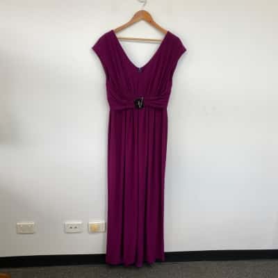 Candace Olarke Purple Sleeveless Evening Maxi Dress Size 16 