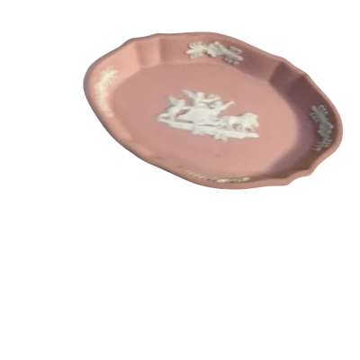 Vintage Pink Patterned Dish Approx 11 x 8cm