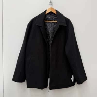 NEW - ASOS Design Black Coat - Size 18   