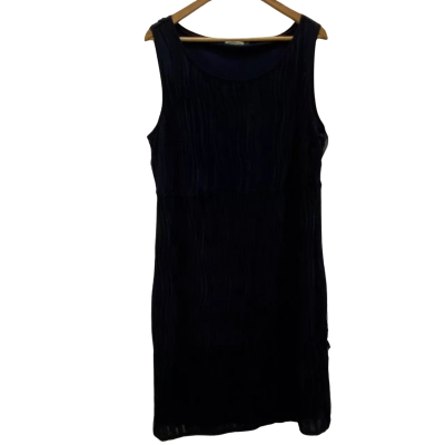 W.Lane Women's Short Sleeve "Mesh Ribbon" Dress Navy Blue Size XL
