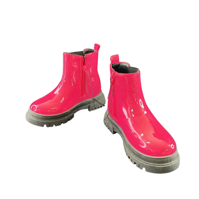  Kids Size 10 Patent Boots Shoes Pink BNWT