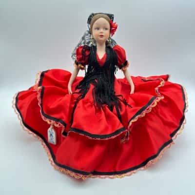 Vintage Spanish Marin Chiclana Porcelain Flamenco Dancer Doll 