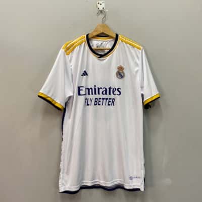 Adidas Real Madrid FC #5 Bellingham Mens  Size XL Jersey Blue / White 