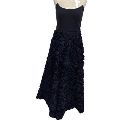 Bariano Sleeveless Floral Skirt  Size 14 Formal Dress Navy Blue 