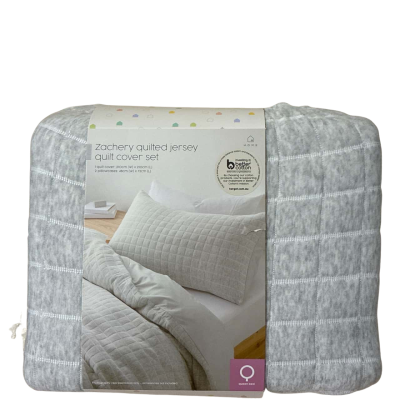 Zachery quilted jersey quilt cover set 