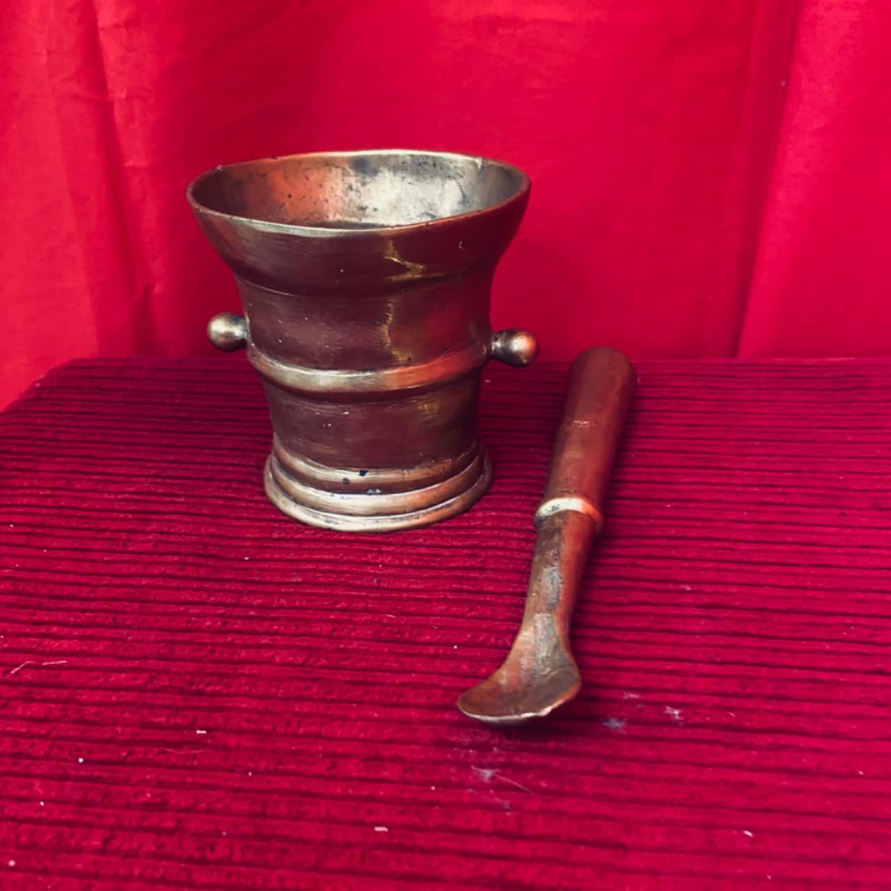 Antique Solid Brass Heavy Mortar & Pestle Set(s)