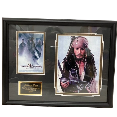 Johnny Depp Signed Photo Framed 