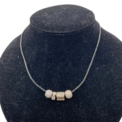 Pandora Womens Necklace Black  / Silver 