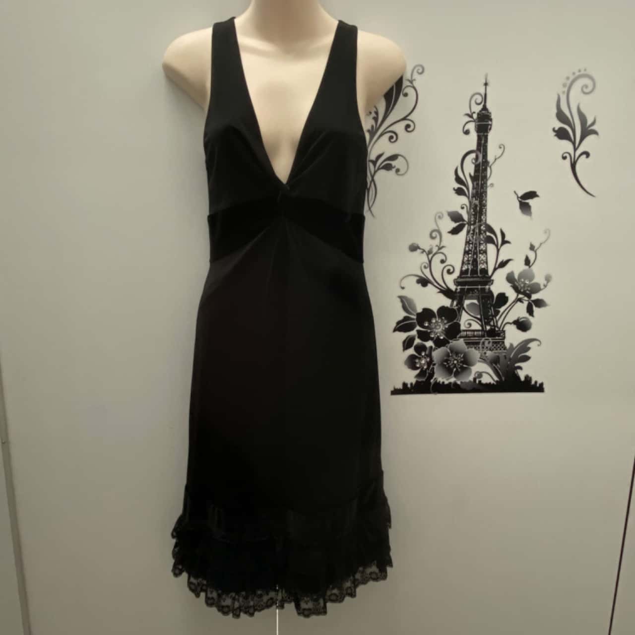 Womens SEDUCE Black Lace-Hemmed Dress(s)