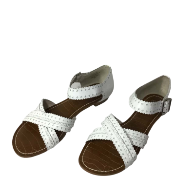 Wittner Sylvan Womens Size 40 White Pattern Leather Flat Sandals