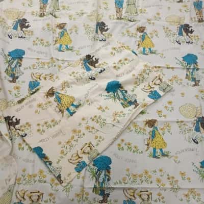 Holly Hobbie Bed Set - Single Flat Sheets x 2 & 1 x Pillowcase