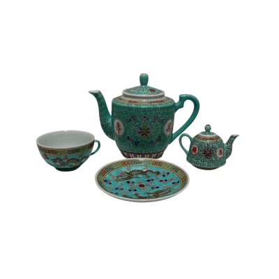 Vintage Chinese Porcelain 1970 Tea Set - 4 Piece 