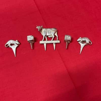 5x Cheese Markers In Silver Tone
