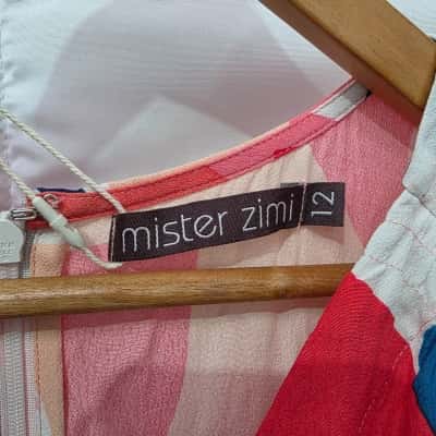 Mister Zimi Womens  Size 12 Short Sleeve Dress  Pattern / Pink  / Red 