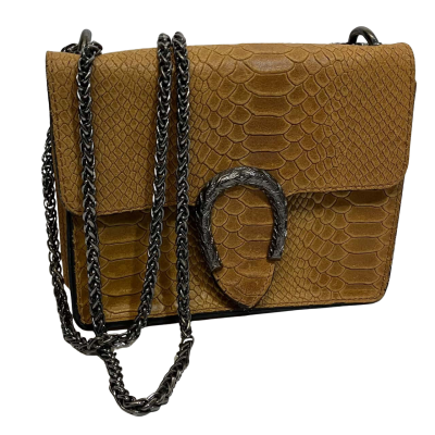 Vera Pelle Womens Shoulder Bag Animal print / Beige 
