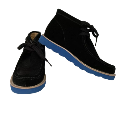 Fingercroxx Mens Suede Boots Size 9 Black  / Blue | Brand New