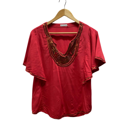 W. Lane Womens  Size 10  Red Pattern Top