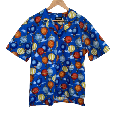 Pacifica  Mens  Size L Short Sleeve Shirt Blue / Multicoloured / Pattern 