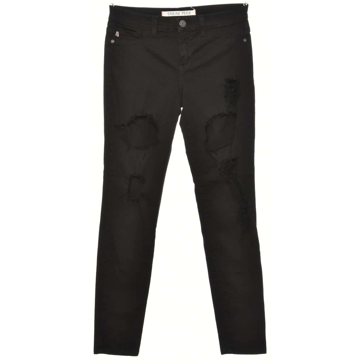 Sneak Peak Womens Size 10 Skinny Rip Jeans Black(s)