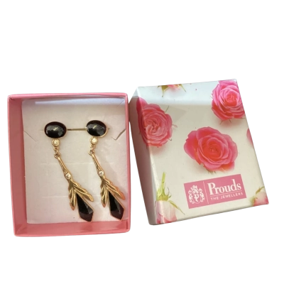  Womens Earrings Black  / Gold 