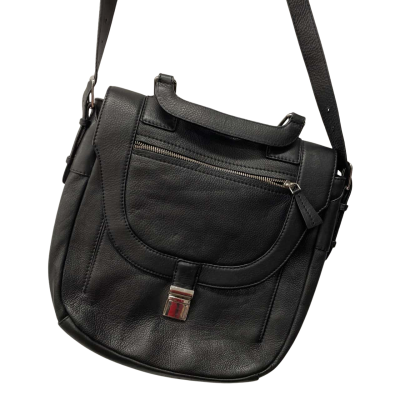 Seed Heritage Leather Cross body Handbag Black  