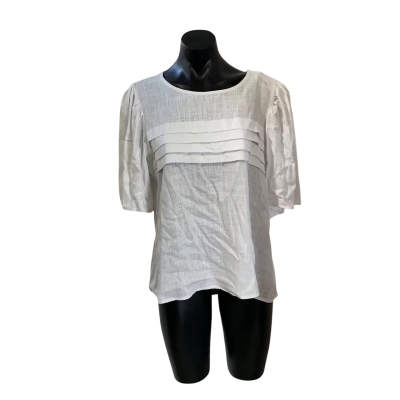Katies Womens  Size 12 Short Sleeve Shirt White 