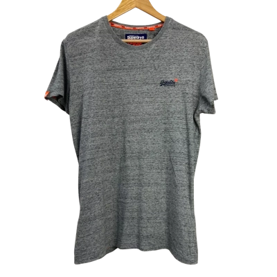 Superdry - Mens Orange Label Embroidery T-shirt (100% Cotton) - Size M - Grey 