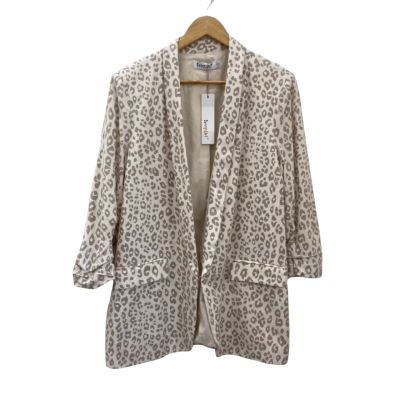 Sunny Girl Womens  Size 14 Blazer Animal print / Cream / Grey 