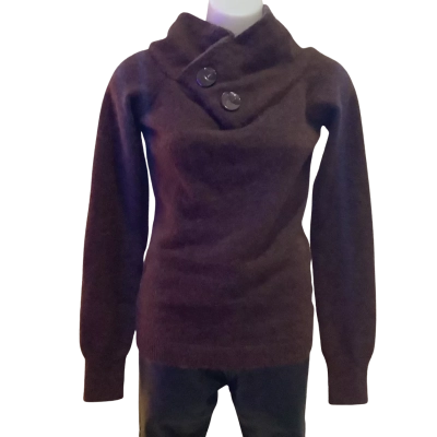 Rosebullet.   Asymmetrical Cowl Neck Jumper.  Choc/Red Brown.  Size 14 