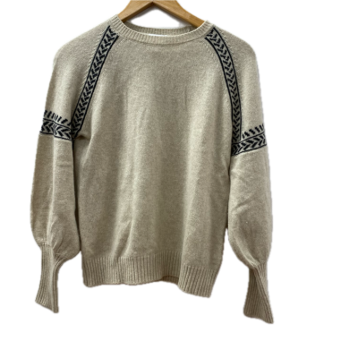Once/Was Womens Sweater Size 0 Beige / Black  