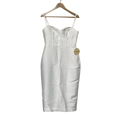 BNWT Azurielle Sabine Midi Dress in White Size 12
