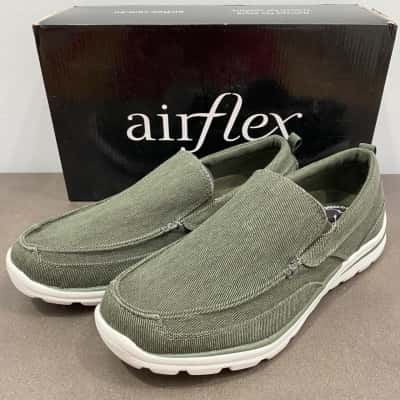 Airflex Mens Slip-on Loafers Size 8 Khaki 