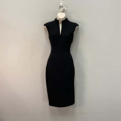 Cue in the city Womens  Size 6 Midi Dress Black  