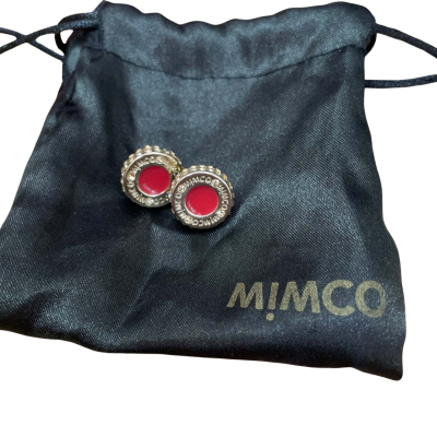 Mimco Womens Earrings Stud Gold / Red 