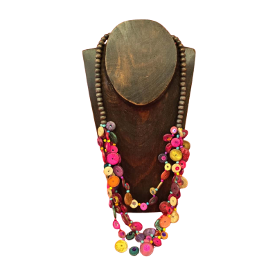  Womens Multi-Strand Handmade Bohemian Statement Necklace Multicoloured 