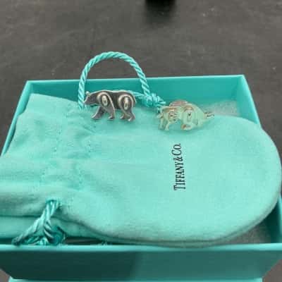 Mens Cufflinks Tiffany & Co Silver Bull and Bear