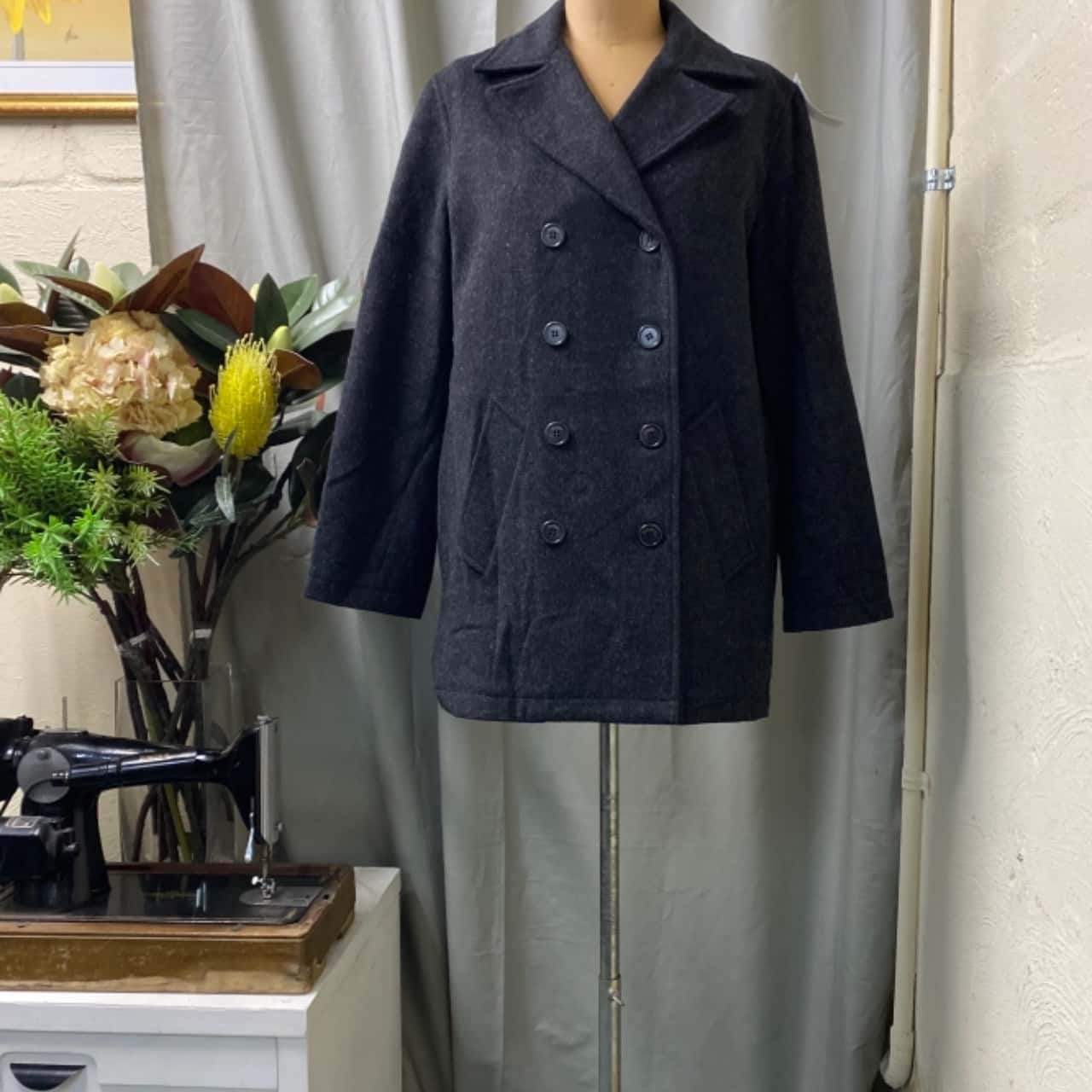 DIESEL Women’s Dark Grey Lambswool & Mohair Coat Size 8(s)