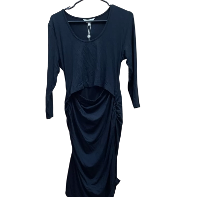 Ripe Womens  Size L Nursing Tube Dress 3/4 Sleeves Long Sleeve Dress Black  