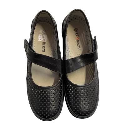 New CC Resorts “Sunday” Womens  Size 36 Black Leather Comfort Flats