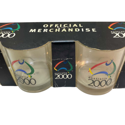 a Sydney 2000 Olympic souvenir shot glass or highball glass from the Millennium Collection