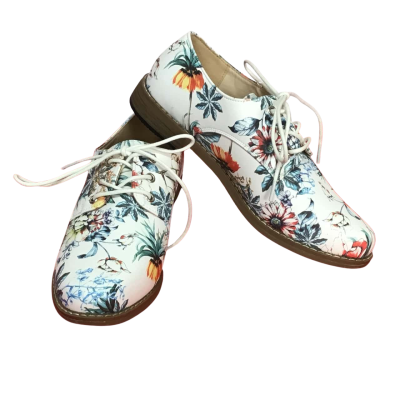  Maher Womens  Size 37 Floral Print Lace Up Shoe
