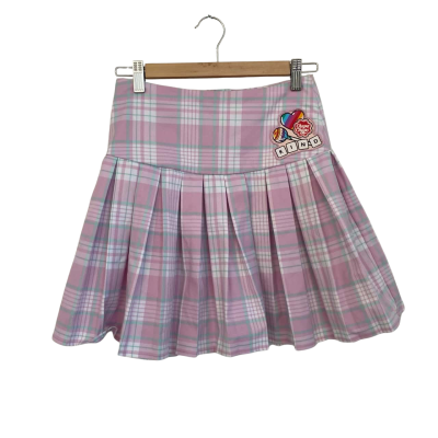 Chupa Chups Womens  Size 12 Mini Skirt / Pleated Skirt Gingham / Pink  / Turquoise / White 