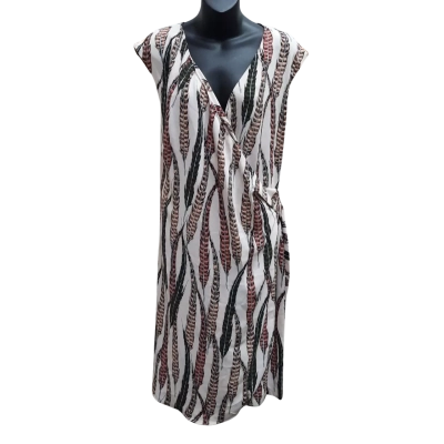 New With Tags WAYNE COOPER Feather Print Pattern Wrap Dress in Size 18 ORRP 159.95