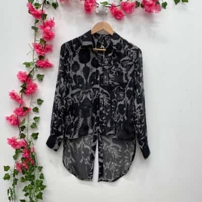 Religion Womens Size S Blouse Black /White 